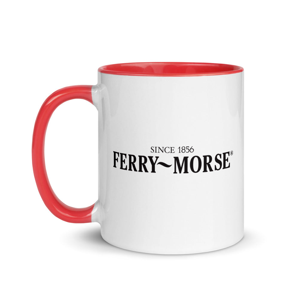 Ceramic mug for gardeners, farmers, homesteaders or agriculturalists in black and white, back view.
